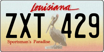 LA license plate ZXT429