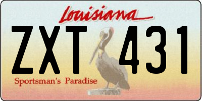 LA license plate ZXT431