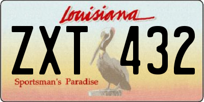 LA license plate ZXT432