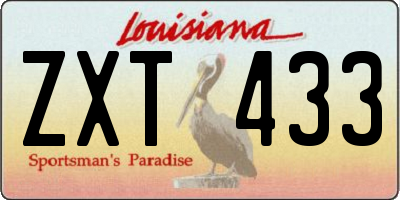 LA license plate ZXT433