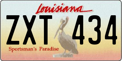 LA license plate ZXT434