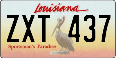 LA license plate ZXT437