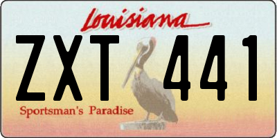 LA license plate ZXT441