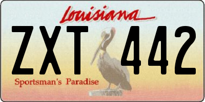 LA license plate ZXT442