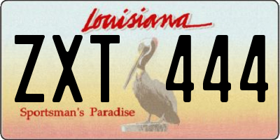 LA license plate ZXT444