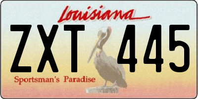 LA license plate ZXT445