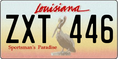 LA license plate ZXT446