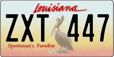 LA license plate ZXT447