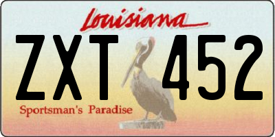 LA license plate ZXT452