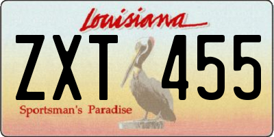 LA license plate ZXT455