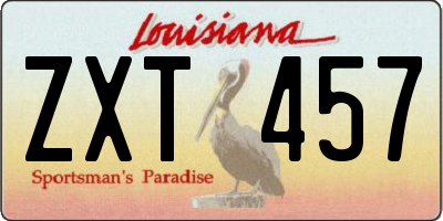 LA license plate ZXT457