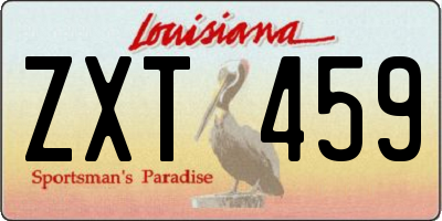 LA license plate ZXT459