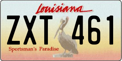 LA license plate ZXT461