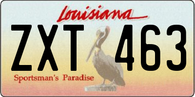 LA license plate ZXT463