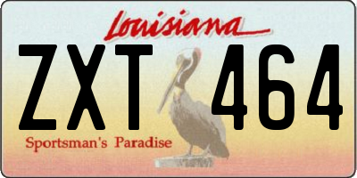 LA license plate ZXT464