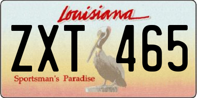 LA license plate ZXT465