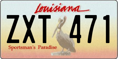 LA license plate ZXT471