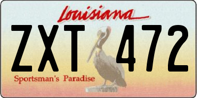 LA license plate ZXT472