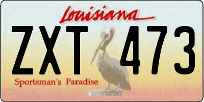 LA license plate ZXT473