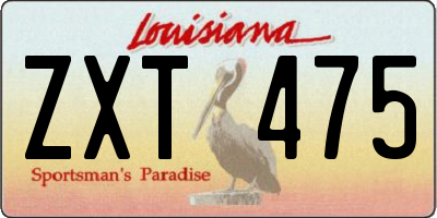LA license plate ZXT475
