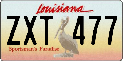 LA license plate ZXT477