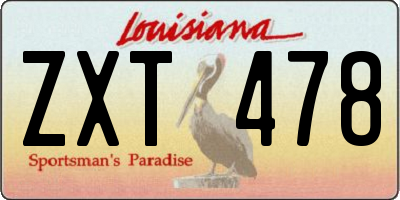 LA license plate ZXT478