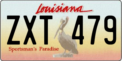 LA license plate ZXT479