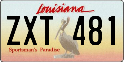 LA license plate ZXT481