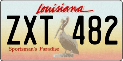 LA license plate ZXT482