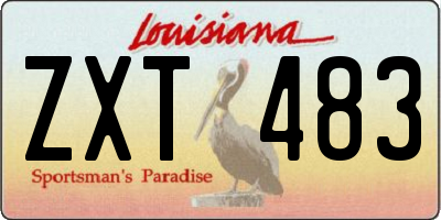 LA license plate ZXT483