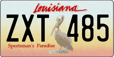 LA license plate ZXT485