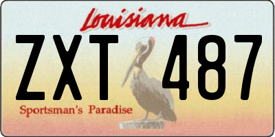 LA license plate ZXT487