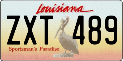 LA license plate ZXT489