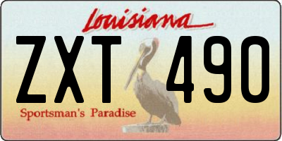 LA license plate ZXT490
