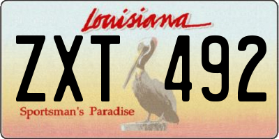 LA license plate ZXT492