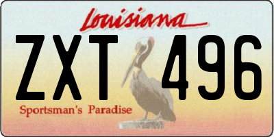 LA license plate ZXT496