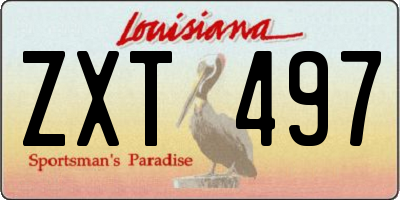 LA license plate ZXT497