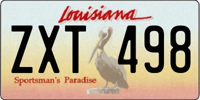 LA license plate ZXT498