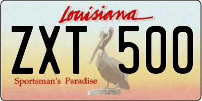 LA license plate ZXT500