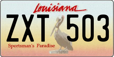 LA license plate ZXT503