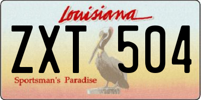 LA license plate ZXT504