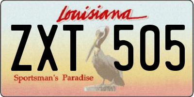 LA license plate ZXT505