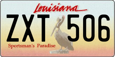 LA license plate ZXT506