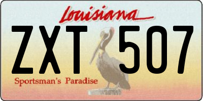 LA license plate ZXT507