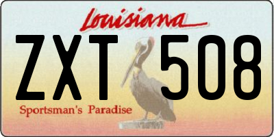 LA license plate ZXT508