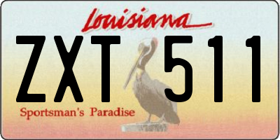 LA license plate ZXT511