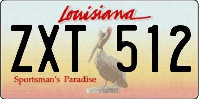 LA license plate ZXT512