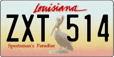 LA license plate ZXT514