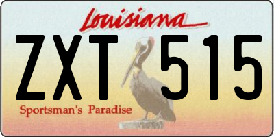 LA license plate ZXT515