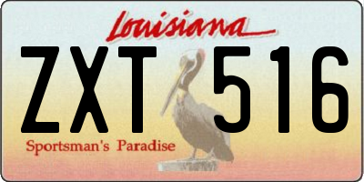 LA license plate ZXT516